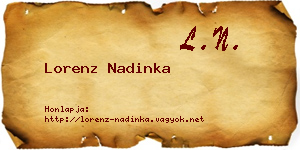 Lorenz Nadinka névjegykártya